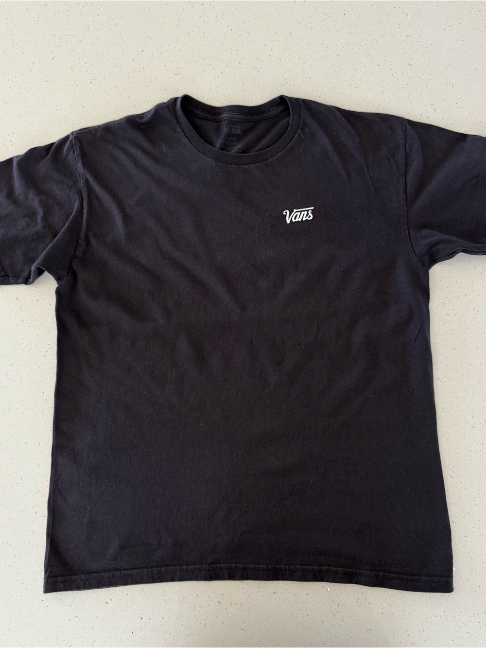 Vans Black Short Sleeve Tee with White Logo